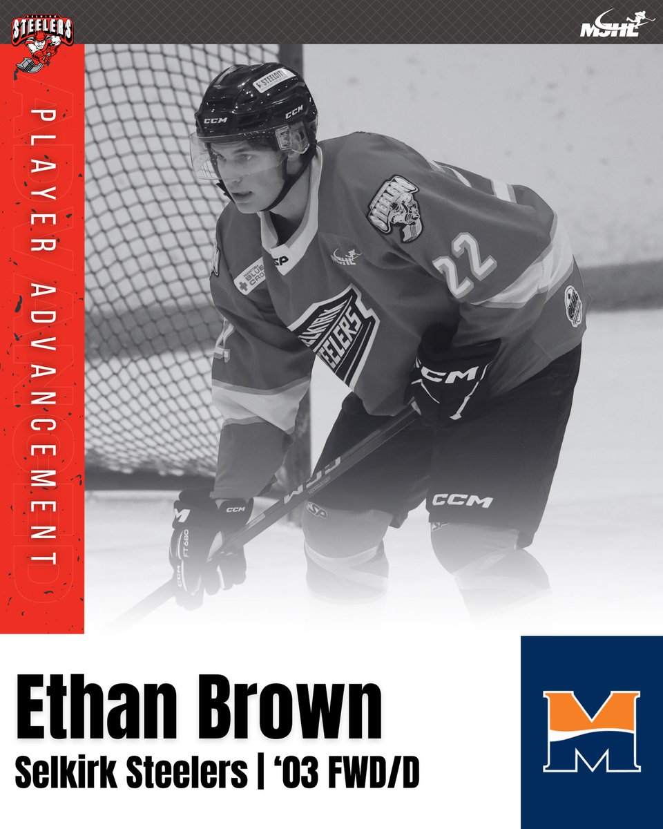 Congratulations to @selkirksteelers FWD/D Ethan Brown (‘03) who has committed to @Midland_Hockey 📸 @pointshotphotog 

#MJHLHockey #PlayHereGoAnywhere