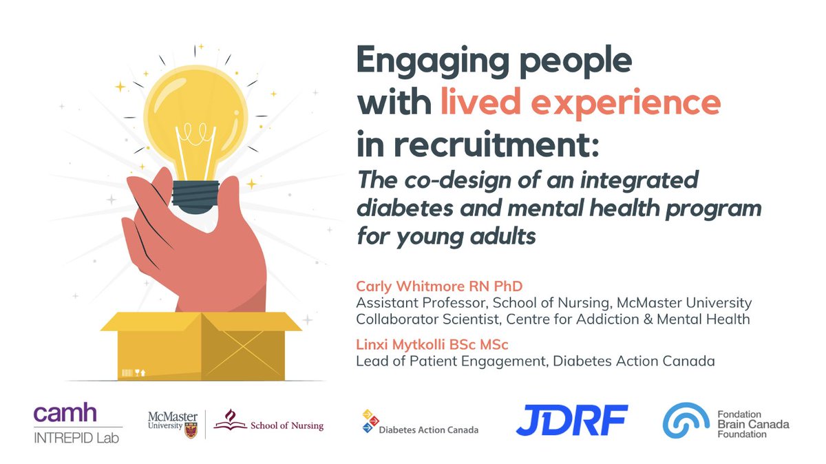 And this afternoon at #ICIC24 I shared how we partnered with people with lived experience to recruit participants to co-design an integrated #MentalHealth & #Type1Diabetes program. Special thanks to @JDRF_Canada, @BrainCanada, & @_DiabetesAction! Stay tuned for that paper, too.