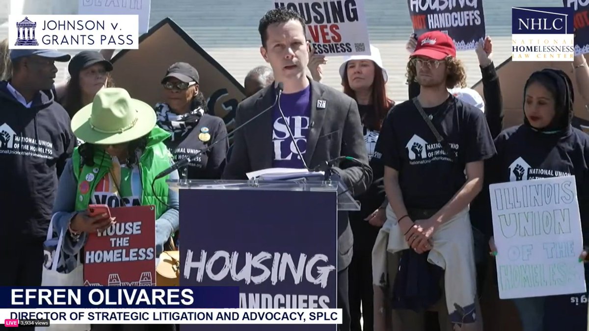 'What the court decides in this case will tell us a lot about the country we are, and the country we want to be. And I know the country I want to live in does not arrest people for being poor.' @efrencolivares @splcenter #HousingNotHandcuffs