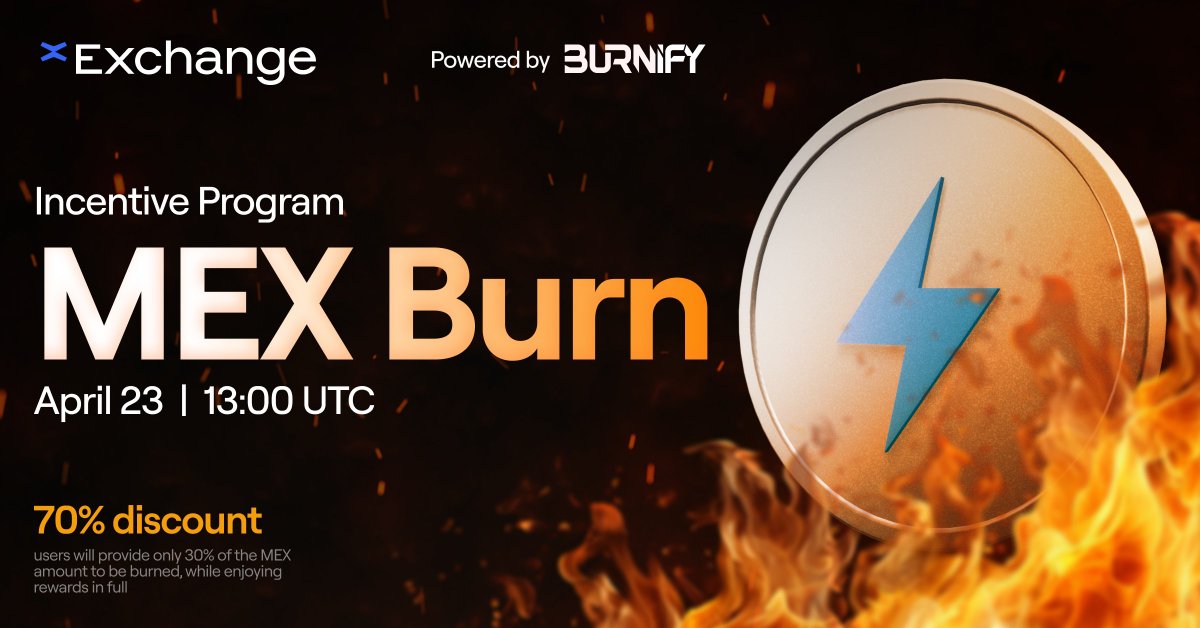 xExchangeApp's tweet photo. $MEX has several deflationary mechanisms through swaps, Energy removal & early farm withdrawals.
Adding a new one via a joint initiative with @BurnifyApp, enabling users to burn MEX with 70% discount.
Allocating less tokens for the same rewards.
Let's burn that supply down!๐ฅ https://t.co/bALxqtP12Z