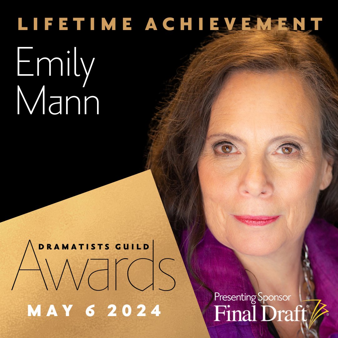 Join us on Monday, May 6, 2024, at the Dramatists Guild Awards Night 2024, presented by @finaldraftinc, where we honor the extraordinary Emily Mann, one of this year’s prestigious Lifetime Achievement Award recipients along with George C. Wolfe and Christopher Durang. Secure your…