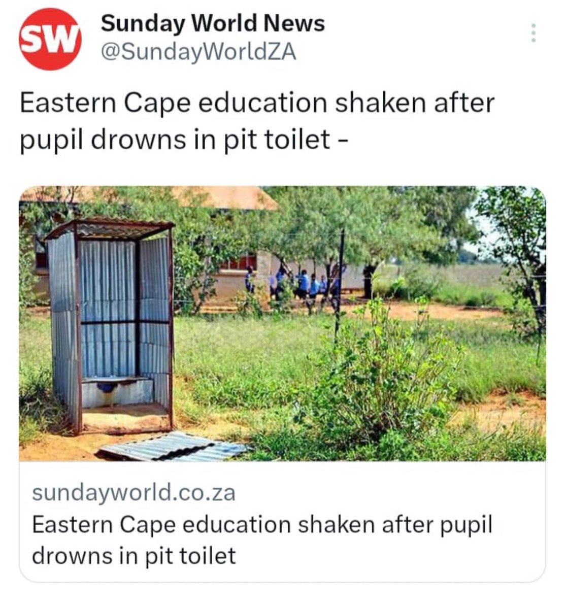 And the EC people will still vote ANC which cannot build mere proper and safe pit-toilets. One day their children will ask them difficult questions.