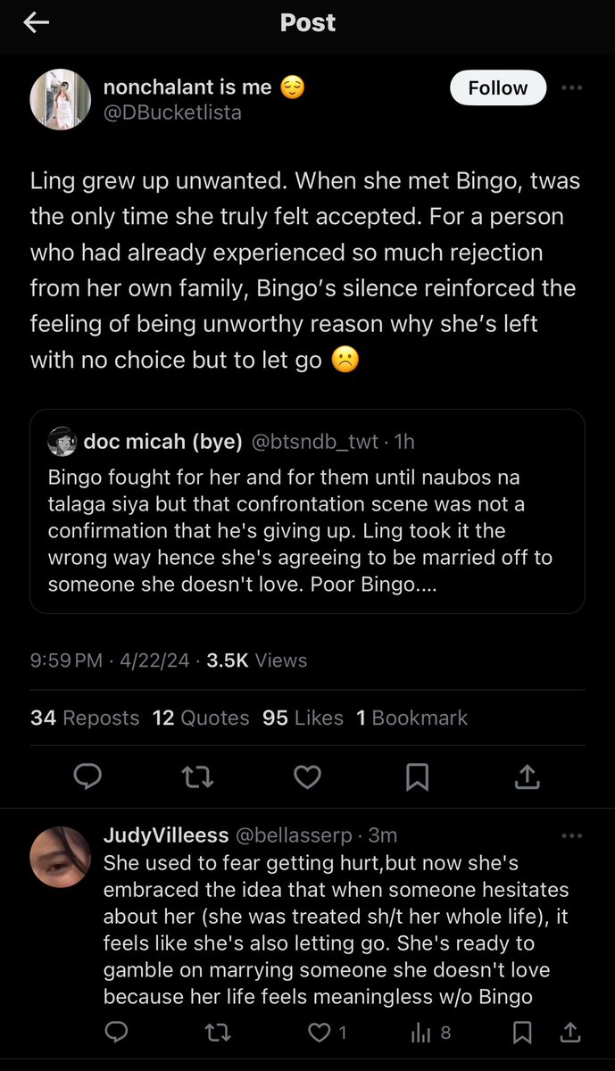 DBellaMoon011's tweet photo. They all have a point!
Bottom line is, Bingo and Ling need to sit down and talk when their emotions aren’t too high anymore, para mas magkaintindihan sila🥹
BINGLING TIME HEALS
#CBMLTheBargain
#CantBuyMeLoveDB
#CBMLDBOnNetflixEP137
#DonBelle #BingLing #CantBuyMeLove https://t.co/AnYK2O9gCa