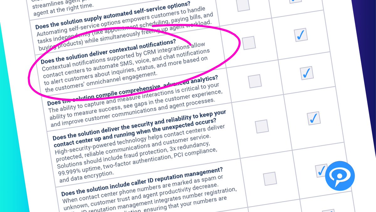 Contextual notifications supported by CRM integrations allow contact centers to automate SMS, voice, and chat notifications to alert customers about inquiries, status, and more based on the customers’ omnichannel engagement. Selecting the right provider is critical to your