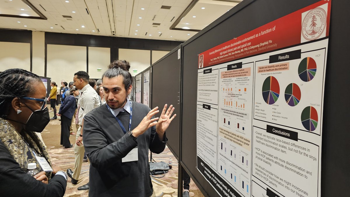 StanfordPain's tweet photo. Our team enjoyed sharing their research at @US_ASP 2024 in Seattle! From Postdoctoral Scholar Merve Kaptan’s reappraisal of pain in fibromyalgia patients, to Fellow Samsuk Kim’s insights on how trauma impacts pain, pain care was explored through a diverse lens.

@BethDarnall @MerveKapta @Samsuk_kim @DarioPfyffer @DrKenWeber @DrSeanMackey  #USASP2024