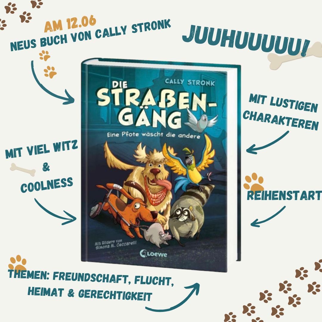 🐶💕🎉 Endlich darf ich euch das Cover meines neuen Buchs zeigen!!! 
Die Straßengäng ist ein Kinderroman ab 8 Jahren und erscheint am 12.6. im <a href="/LoeweVerlag/">Loewe Verlag</a>  🎉💕🐶

#buchcover #coverreveal #kinderbücher

Illustration: Simona Ceccarelli 🎨