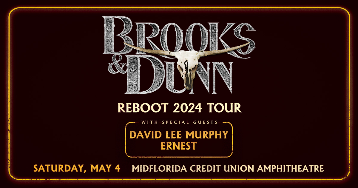 Brooks & Dunn are bringing the 2024 Reboot Tour to the MIDFlorida Credit Union Amphitheatre in Tampa, FL on May 4th! Get your tickets now!