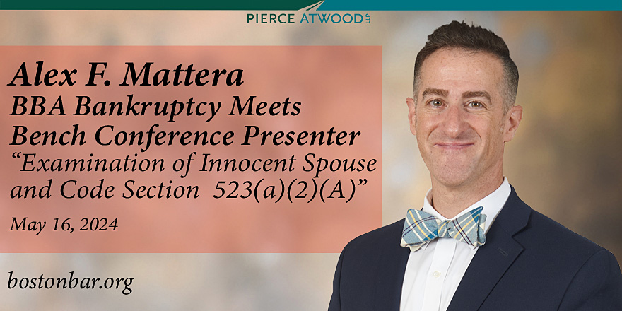 Join firm attorney Alex Mattera at this upcoming @BostonBar program where #bankruptcy professionals & federal bankruptcy judges will meet to share insights, observations & analysis on key issues for 2024 & beyond. Visit BBA for more info: tinyurl.com/5fuexpsx