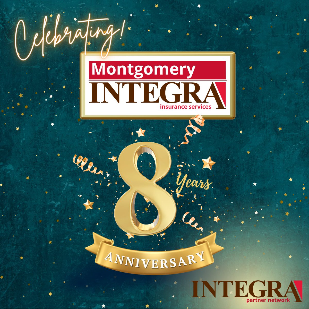 Excited to celebrate 8 years of success with Montgomery Integra Insurance and the Integra Partner Network!

Are you ready to find your way with Integra?

#integrapartnernetwork #independentagent #findyourway #integra #insurance #insuranceagent #insuranceagency #integrainspires