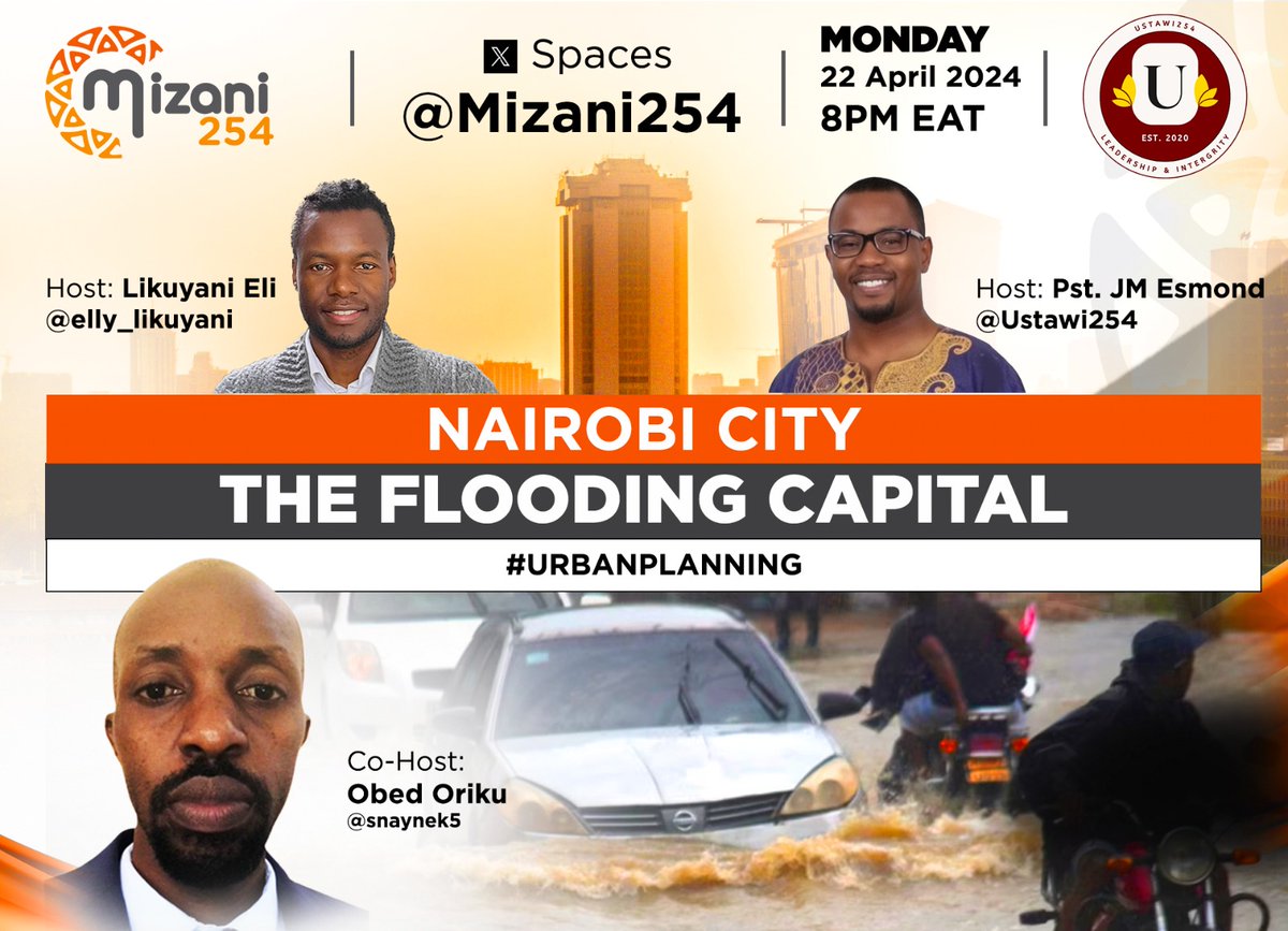 Join the conversation from 8 PM EAT.
Nairobi City,  the flooding capital 
#urbanplanning