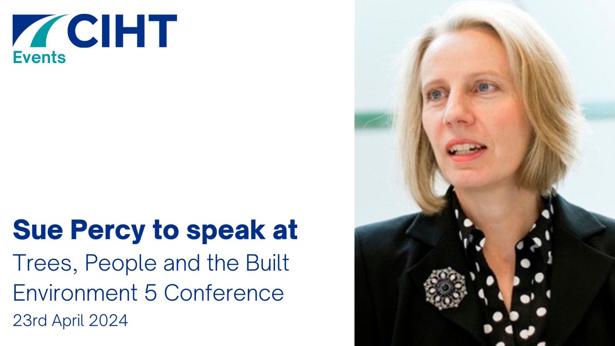 We're excited that our Chief Executive, @suepercy2 will be speaking at the 'Trees, People and the Built Environment 5' conference tomorrow. Find out more here: ciht.org.uk/news/trees-con…