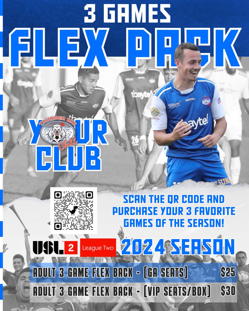 🎟️ Explore the 3-Game FLEX PACK Now! 🏟️ Secure your seat on the field in advance to experience the thrilling 2024 Chill season in USL League 2. ✅ How to purchase your 3 favourite games of the season: 👉 OPTION 1️⃣: Click the link below to visit our ticket website (Showpass).