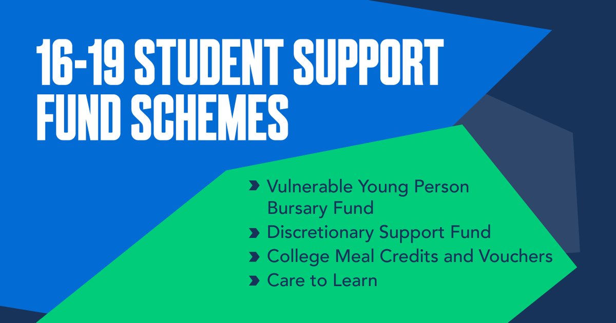 We have a number of support funds available for 16-19 year olds: 🏫 Vulnerable Young Person Bursary Fund 📕 Discretionary Support Fund 🥪 College Meal Credits and Vouchers 👶 Care to Learn Click below to discover which options are available to you. sheffcol.ac.uk/student-suppor…
