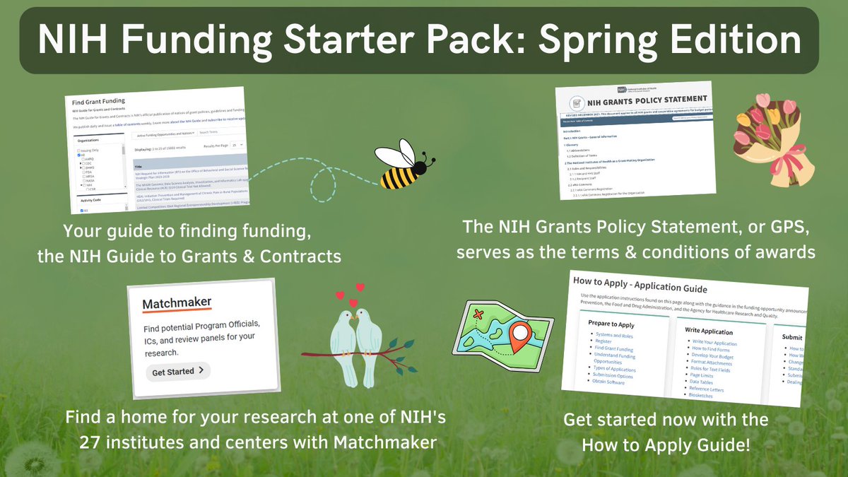 Planning to apply for @NIH funding this spring? 🌞 Keep these key resources at hand! Explore more: grants.nih.gov/grants/how-to-… #EarthDay