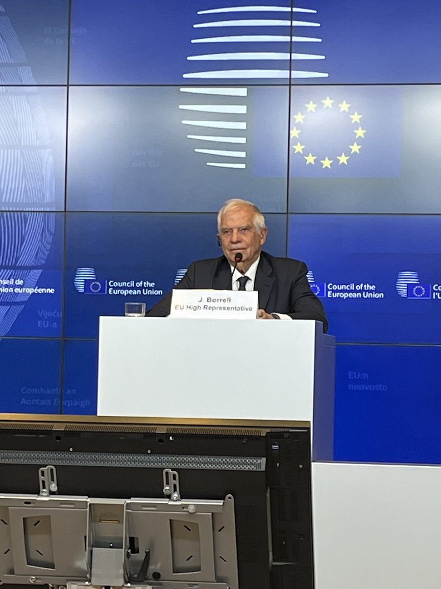 Asked why it’s taking so long for EU countries to provide Ukraine with air defense systems Kyiv is asking for (which is 6 additional Patriot systems), EU foreign policy chief Borrell says: 'It’s not in my hands to make that decision. What I’m trying to do is to put it high on