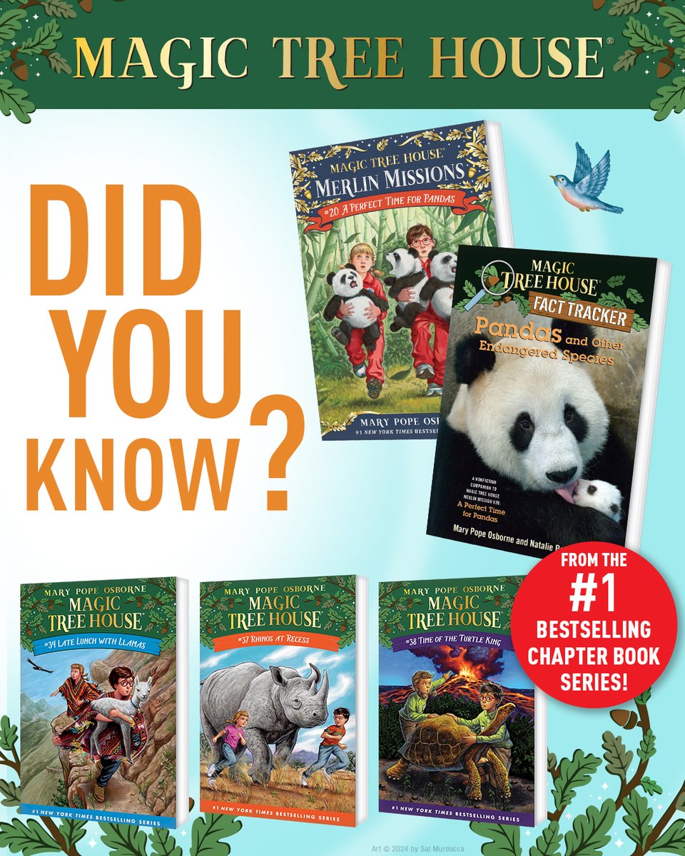 Happy Earth Day!🌎Did you know that Giant Pandas are endangered? Find out why and discover more important animal facts in the Magic Tree House Nonfiction Fact Tracker—a perfect pairing for Magic Tree House books about animals. Learn more!: bit.ly/MTHFT-PAOES