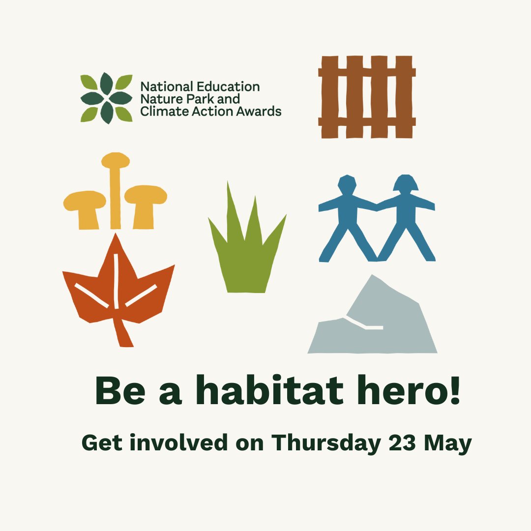 Calling all teachers and young people! Take part in a special mission from the #EducationNaturePark on #OutdoorClassroomDay as we become habitat heroes 🦸‍♀️🍃 Together we'll explore the homes for wildlife on learning sites nationwide 🗺️ Get involved! 👇 educationnaturepark.org.uk/habitat-hero