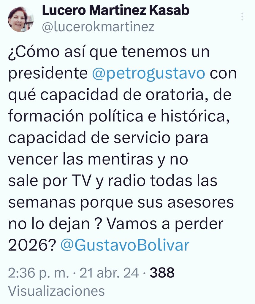 @Mafalda_2020_ @jororman2014 @petrogustavo @AgenciaTierras @harmanfelipe #LaMarchaFue el claro ejemplo que van ganando las FAKE NEWS de la Oposición Si el Presidente @petrogustavo @infopresidencia no habla de cara al País, sobre las bondades de la Reforma Pensional, apague y vámonos 😢😢 @IvanCepedaCast @DavidRacero @susanamuhamad @GloriaRamirezRi