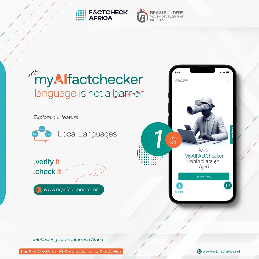 MagagaAlamin's tweet photo. We are pleased to announce that we are launching our AI fact-checker. Visit the platform to verify information and provide feedback by clicking the feedback button. Your input will be invaluable in combating fake news and misinformation.

@bosuntijani 
https://t.co/P1BKmtxgZi https://t.co/HlFtw9mY2F