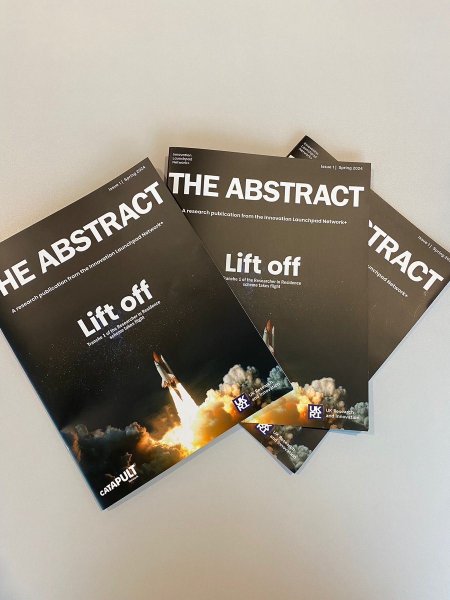 The Abstract has landed! Read all about Tranche 1 of our Researcher in Residence scheme online for free here: issuu.com/innovationlaun… or drop p.j.stimpson@sheffield.ac.uk a DM with your address and you'll get a free copy in the post!
