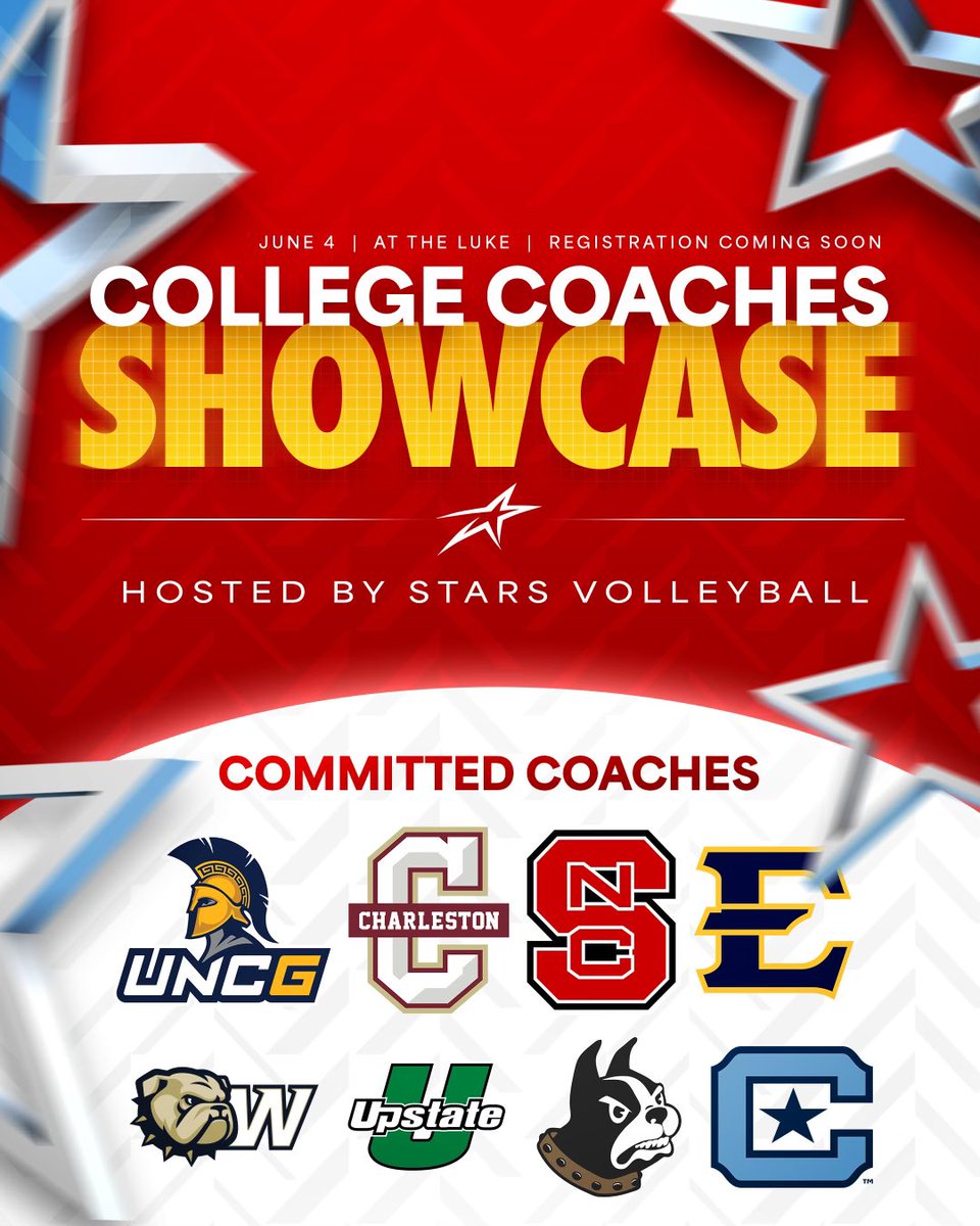 RecruitStarsVB's tweet image. Join us for our 1st annual College Coaches Showcase on June 4th at the Luke. Be coached by some of the greatest coaches &amp;amp; showcase your talent! Registration link is in our bio! Open to rising freshman and current HS students.