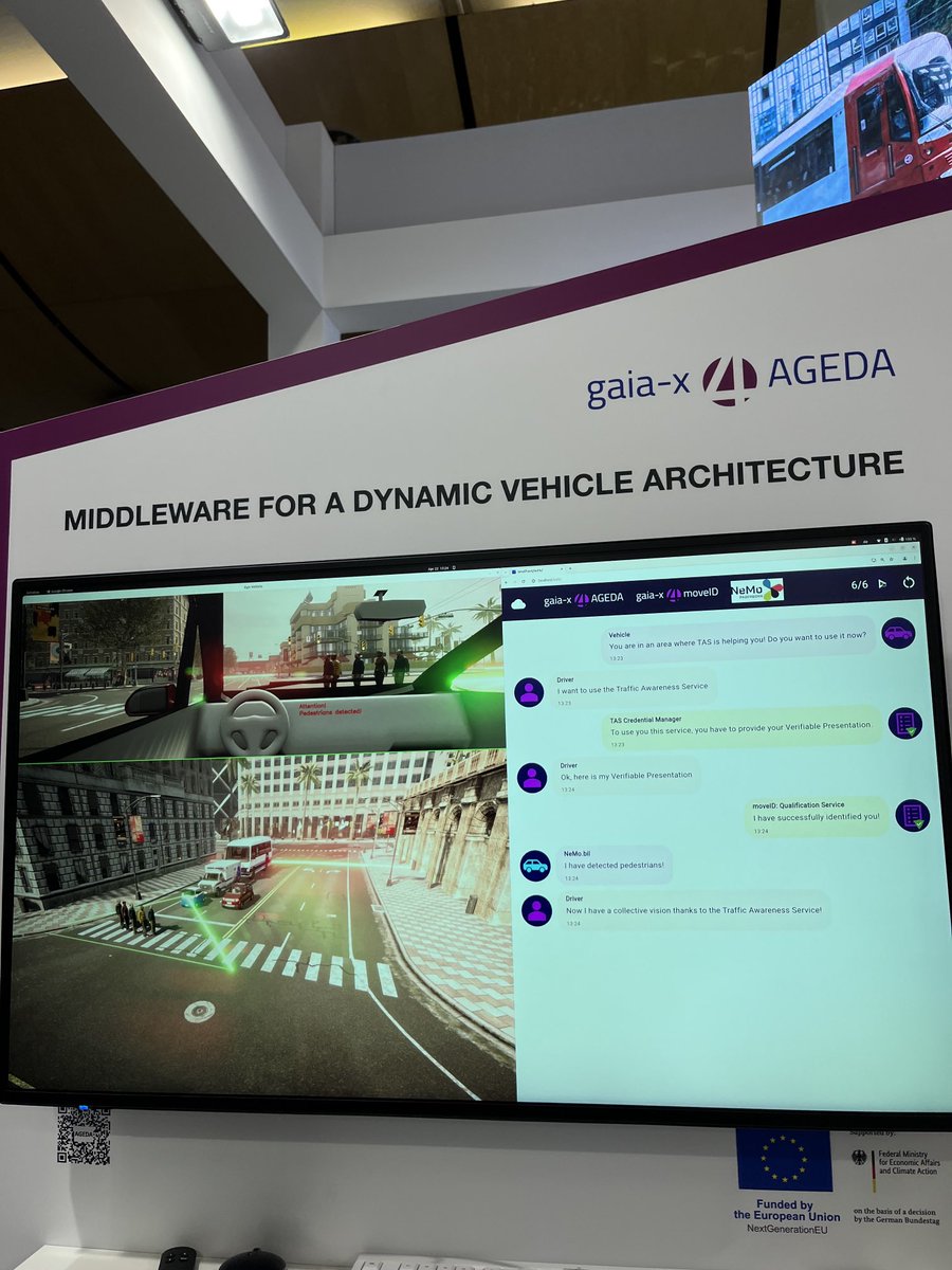 Presenting our #moveID #SSI stack in the TrafficAwarenessService use case from #AGEDA @HannoverMesse24  

Next step may be the #Tokenization of that data via #FederatedLearning with #FetchAI agents on #decentralized marketplaces 
#AI #DLT #LikeABosch #ASI