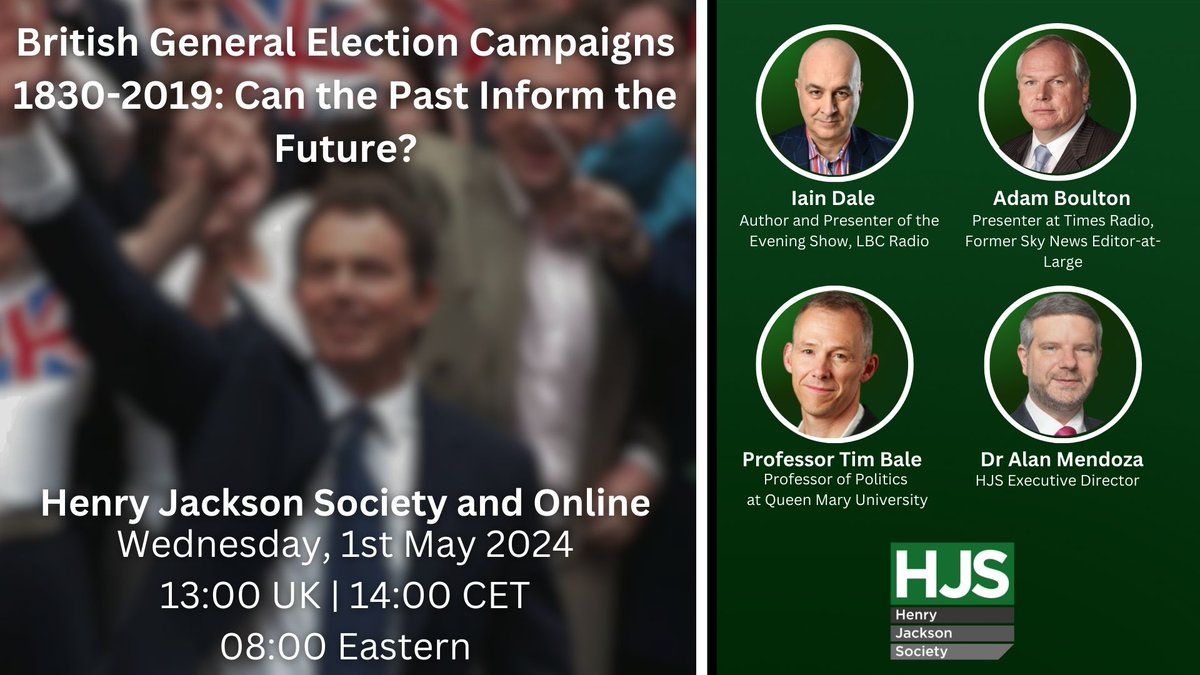 Next week, we're excited to be hosting @IainDale to discuss his new book - 'British General Election Campaigns 1830–2019: The 50 General Election Campaigns That Shaped Our Modern Politics'. We'll also be joined by esteemed broadcaster @adamboultonTABB and political scientist