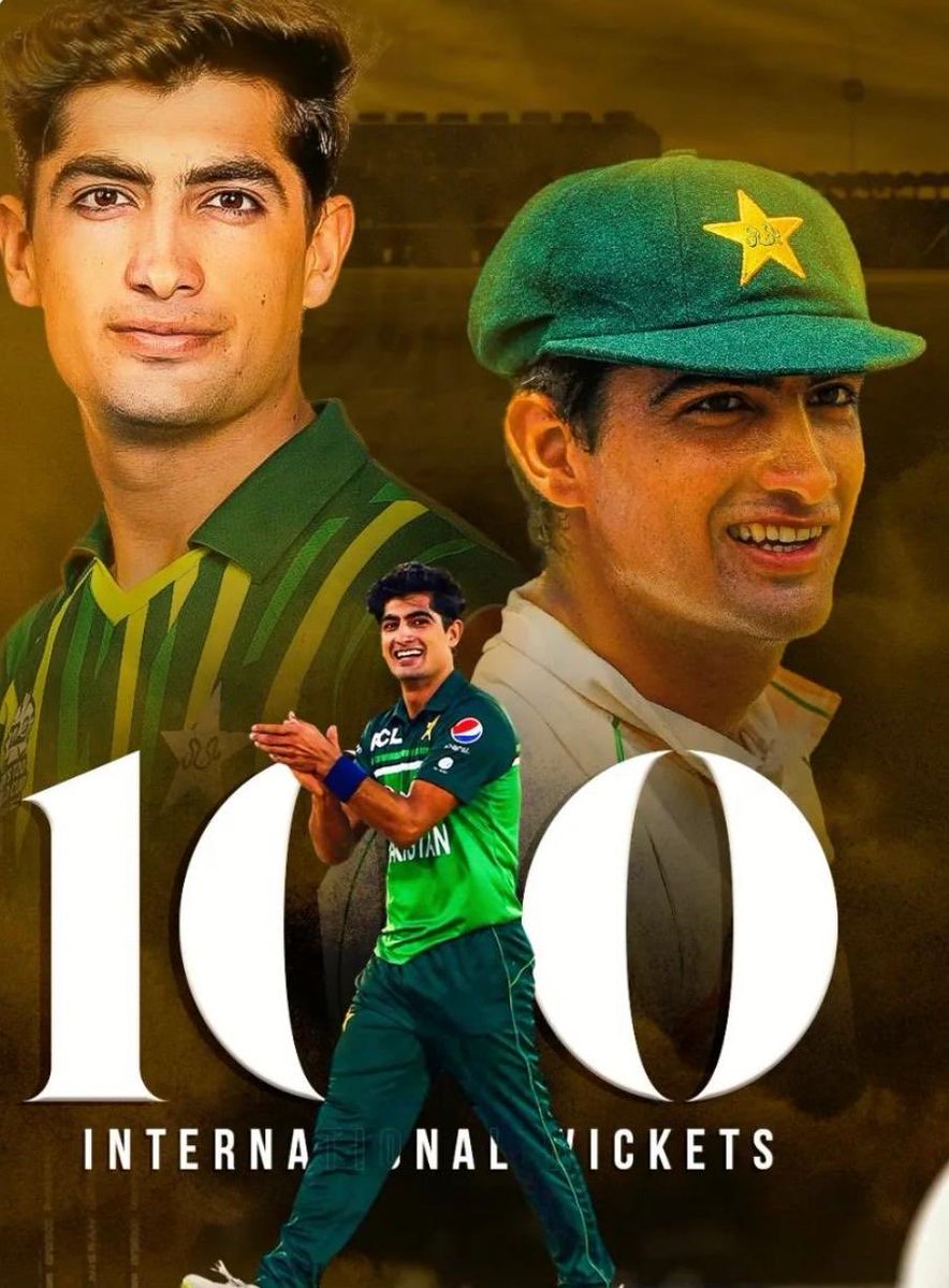 Congratulations, Naseem Shah, on your monumental 100 international wickets! Your bowling continues to captivate and inspire! 🎉🏏 #Pakistan