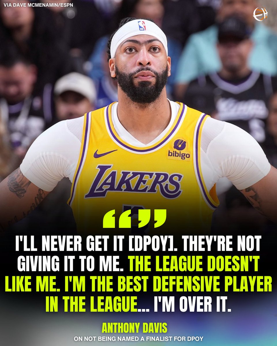👀😬 Anthony Davis on not being named a finalist for Defensive Player of the Year! #nba #anthonydavis