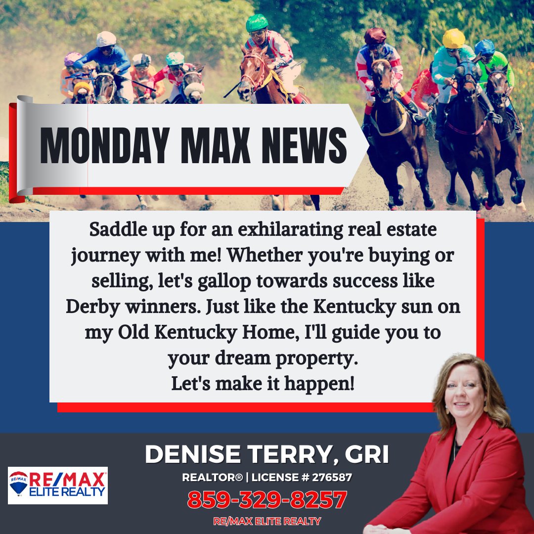 Ready for a real estate adventure? Let's gallop towards success together! Buying or selling, I'll guide you to your dream property. Let's make it happen! #RealEstate #NoHiddenFees #MondaMaxNews #HiddenFREES #REMax #REMaxEliteRealty #Bluegrassrealtors #playingtowin @vaughtsviews