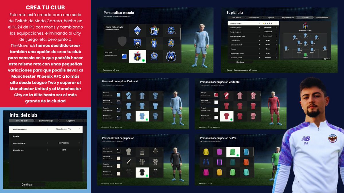 🐦‍🔥 MAVERETO MODO CARRERA FC24

🏟️ Manchester Phoenix AFC

Una de las cosas más divertidas de Modo Carrera es inventarte una historia creando un club y llevarle a lo más alto desde (casi) cero

Hoy nos juntamos con <a href="/TheMavericK_YT/">TheMavericK</a> para recomendaros un nuevo reto de Crea tu Club