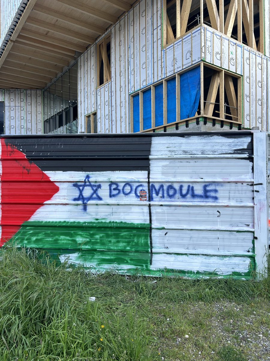 Nouveau tag raciste à l'université de Strasbourg. Alors que l'armée israélienne commet actuellement un génocide en Palestine, les militants sionistes diffusent de nombreux messages racistes en France.. Toujours pas de réaction @DenekenMichel ?