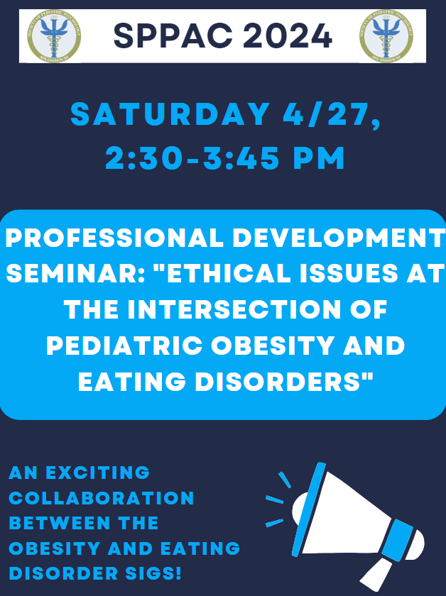 Happy SPPAC week! We hope to see you at our professional development seminar, an exciting collaboration with the Eating Disorder SIG.