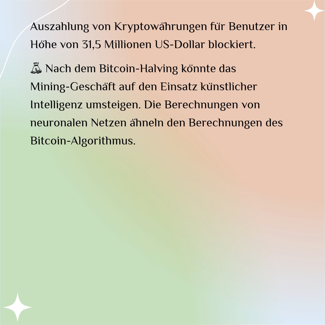 Krypto-Nachrichten von ChatGPT vom 22. April
#ETH #SOL #KryptoHandel