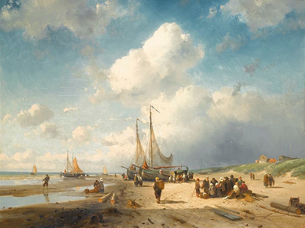 Strand met vissers (1855). En een horizon zonder windturbines...

🎨 Charles Leickert