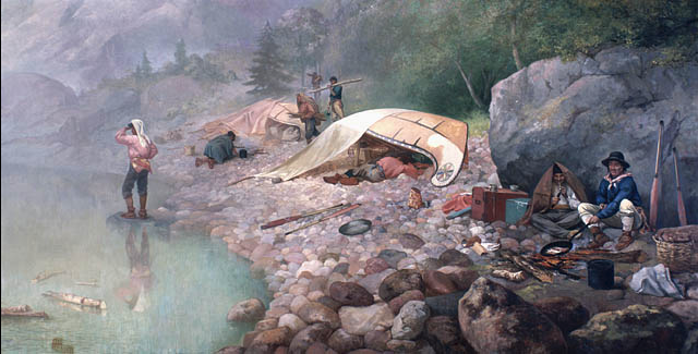 Voyageurs at Dawn, 1871 by Frances Anne Hopkins (1838–1919) #Canada #CanadianArt