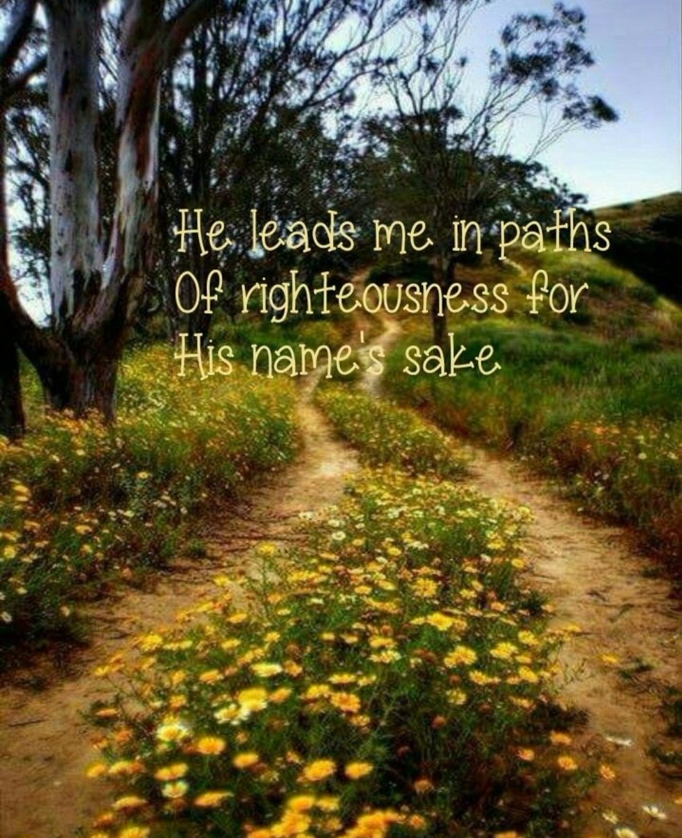 He leads me in paths of righteousness for His name's sake. Psalm 23:3