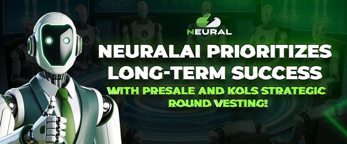 📢 NeuralAI Prioritizes Long-Term Success with Presale And Kols Strategic Round Vesting!

We're excited to announce a crucial step towards ensuring the long-term success of NeuralAI!  Following a thorough evaluation of KOL (Key Opinion Leader) activity and support, we've