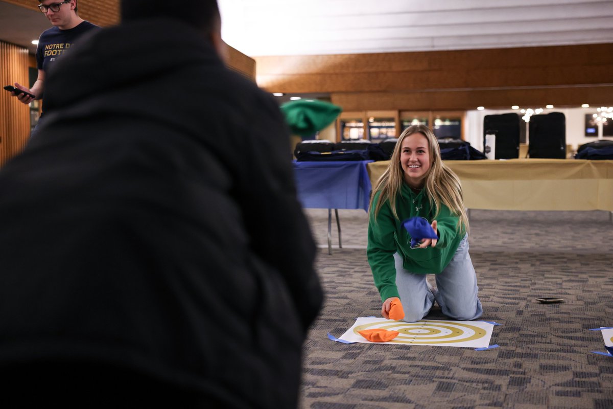 Loved being able to visit with local kids in the community ahead of the Blue-Gold Game this weekend ☘️ #GoIrish | @cailey_dockery