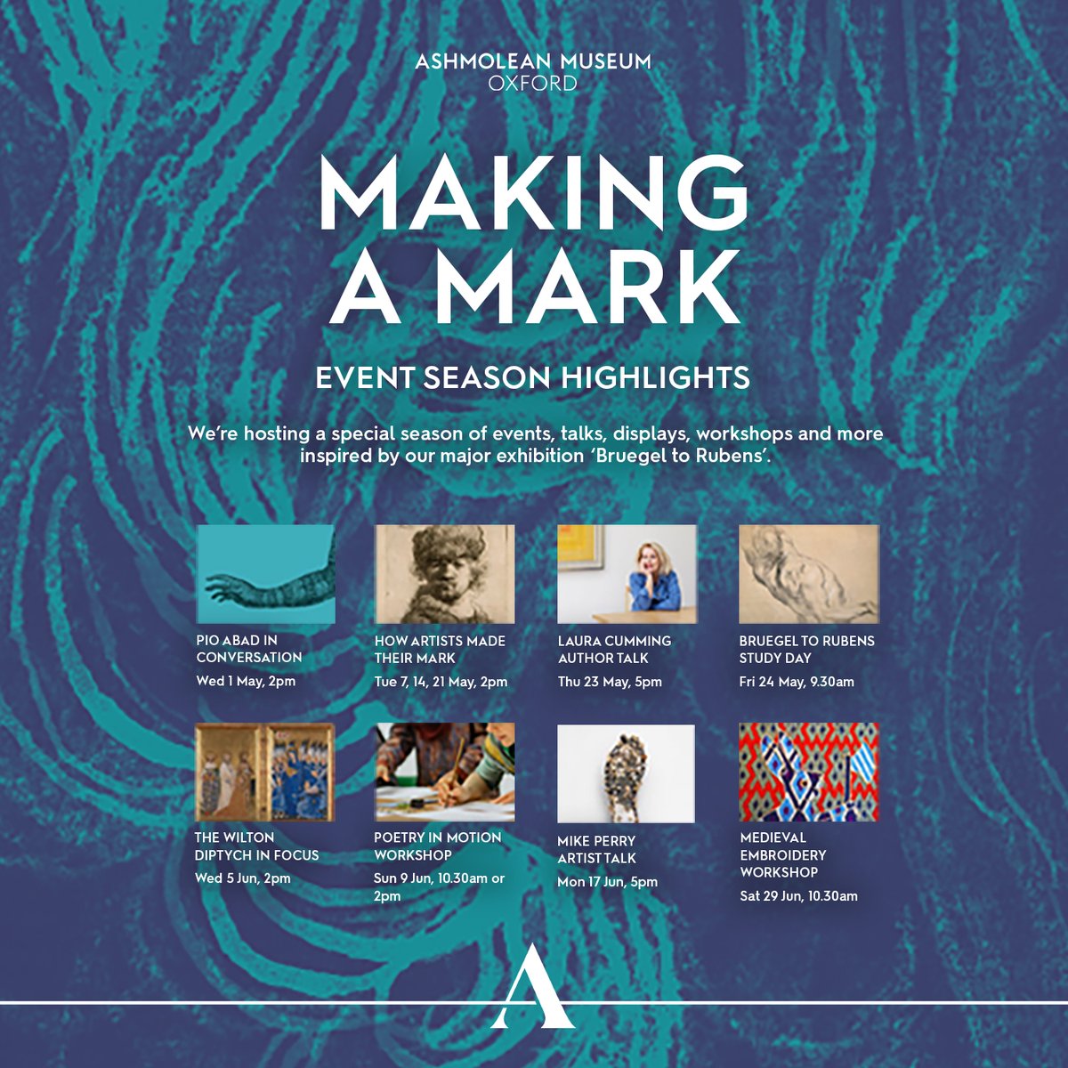 Our events this season focus on influential ‘mark makers’, exploring how things make a mark or imprint on us & change how we see the world. We'll also be discovering how makers have used evolving technologies & creative approaches. Find an event & book your tickets at:…