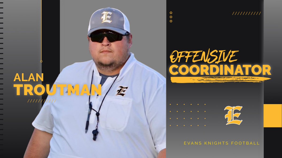 Congrats to @CoachATroutman on being promoted to our Offensive Coordinator! Go Knights! @EHSKnightsFB