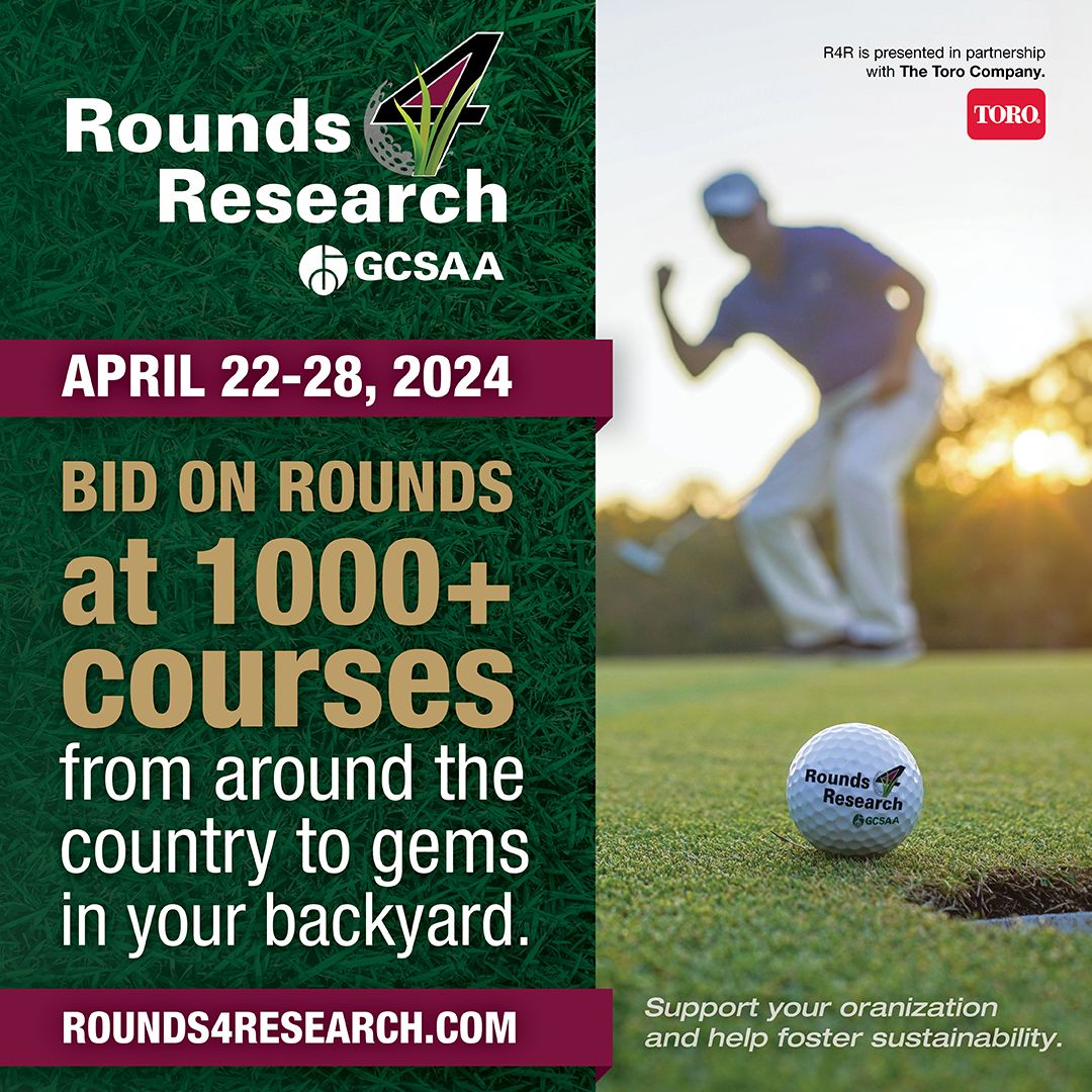 We are proud to partner with @GCSAA for @Rounds4Research to help ensure the future of golf. The auction is open now! Don't miss on your chance to play at some of the most celebrated courses in the country. Learn more: toro.biz/6019wXqvl