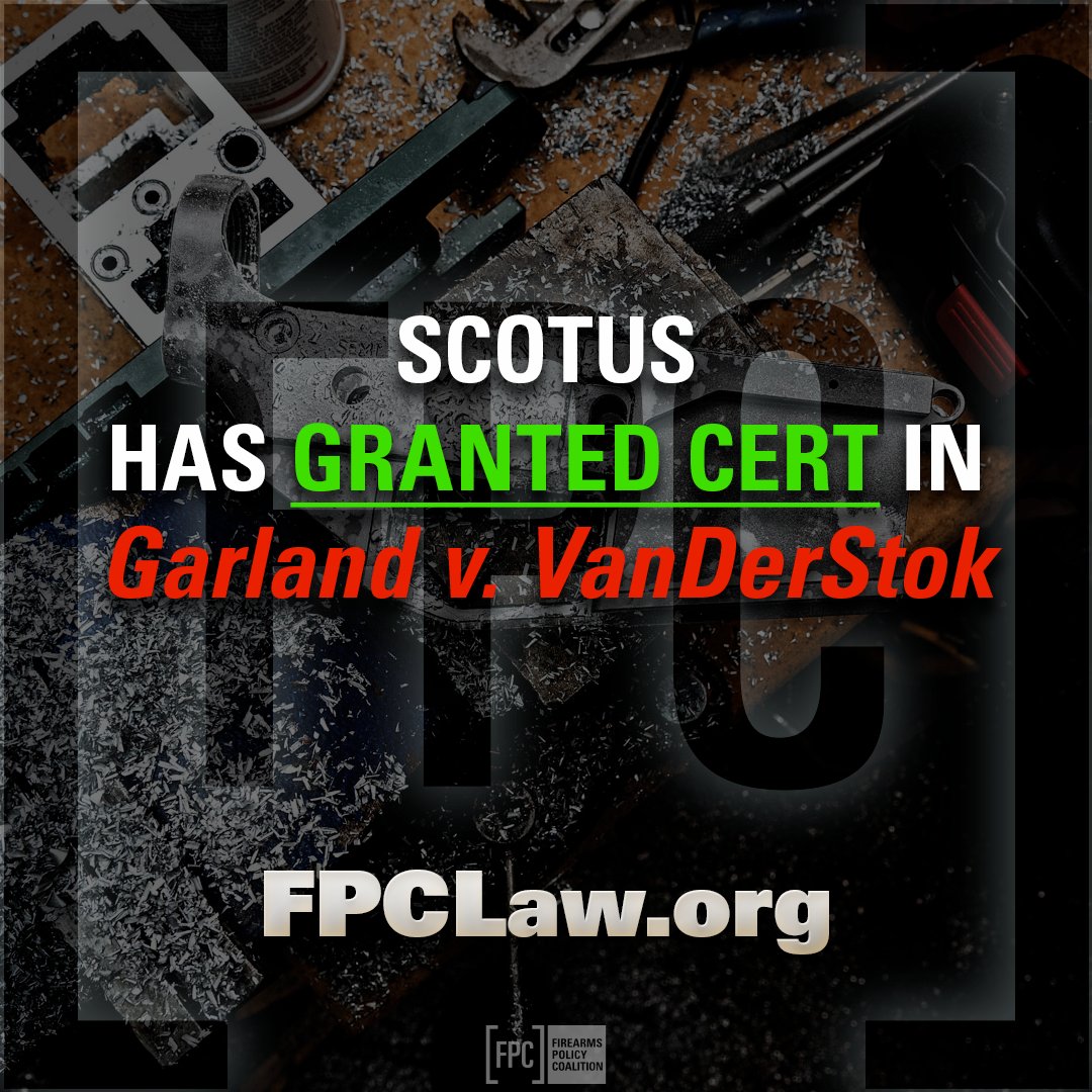 🚨 FPC LEGAL ALERT 🚨 SCOTUS has agreed to hear our Garland v. VanDerStok ATF “Frame or Receiver” Final Rule Lawsuit. A victory here will block ATF’s attempt to unconstitutionally expand its gun control agenda. ATF has no right to arbitrarily change the definition of firearm to