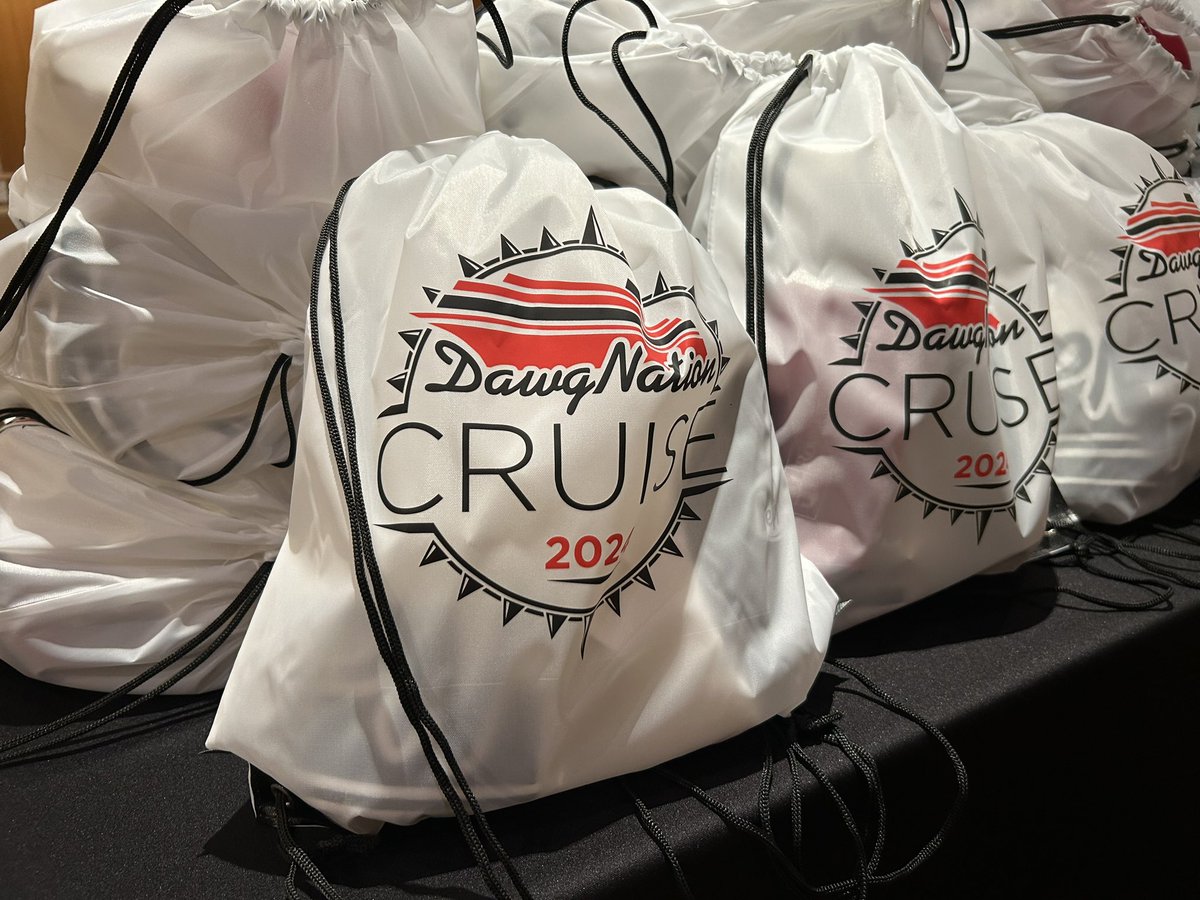 Gift bags are packed and ready to be given out. The DawgNation Cruise sets sail today.