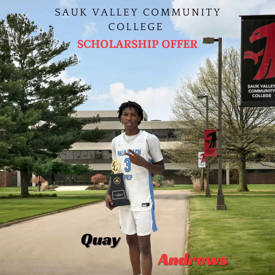 Congratulations to Quay Andrews for receiving a full scholarship offer to @saukvalleycc 🏝️🦈