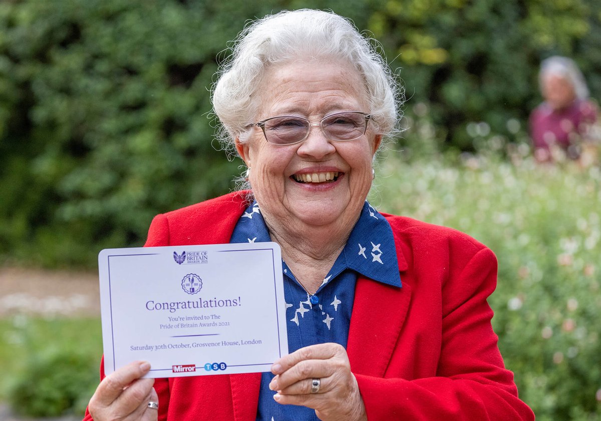 Meet Rosemary Cox 🏆 Rosemary campaigned to set up the first Organ Donor Register in the UK, saving thousands of lives. 💜 When the @NHS marked the register’s 25th anniversary in 2019, it was revealed it had saved 20,000 lives. 👏 @DailyMirror @TSB #prideofbritain