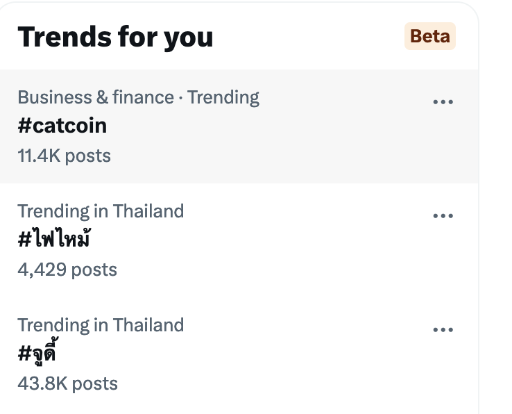 #catcoin trending in thailand