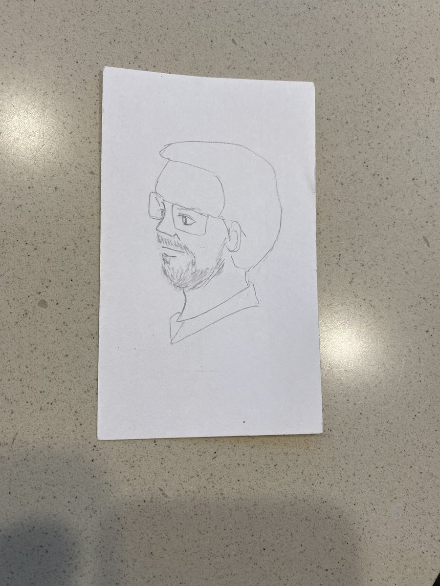 My dad, retired, was at McDonald’s this morning, and a man sketched him (younger looking him). It looks good too! Lol