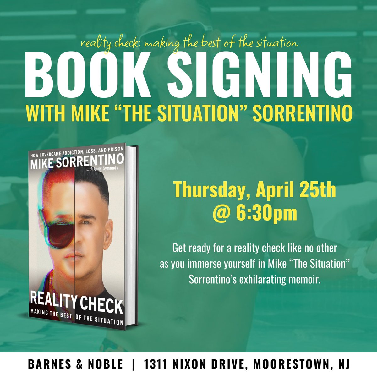 🚨This Thursday🚨 Are you ready? 📚Join me Thursday April 25th 6:30PM at @BNMoorestown for a Reality Check: Making the Best of the Situation Book Signing ‼️ 🔗: stores.barnesandnoble.com/event/97800621… See you there 😎📚