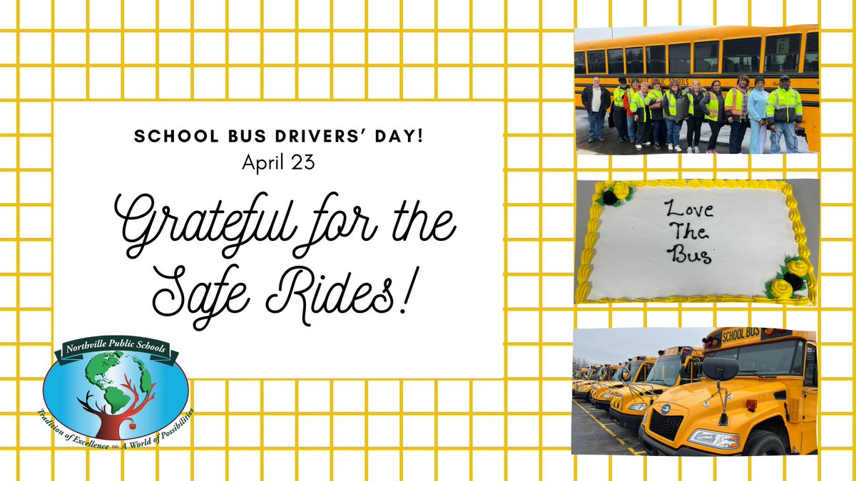 🎉 Happy School Bus Drivers' Day! 🎉 NPS thanks our awesome bus drivers who transport 2,140 students daily over 32 routes, clocking 1,150 miles. Thank you for keeping our kids safe and being the first and last smile of the school day! 😊🚍 #SchoolBusDriversDay